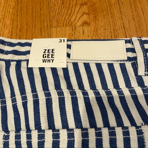 Zee Gee Why Sweeper Snap Stripe Wide-Leg Jeans 31 - Picture 11 of 15